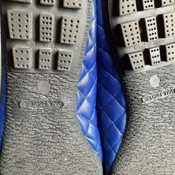 Paul Mayer COZY cap toe QUILTED LEATHER BALLET FLAT IN cobalt blue blue sole - Picture 9 of 10